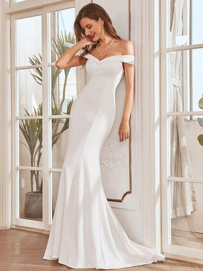 SEOULIS'S BRIDE|Off the Shoulder Mermaid Corset Eloping Dress for Wedding