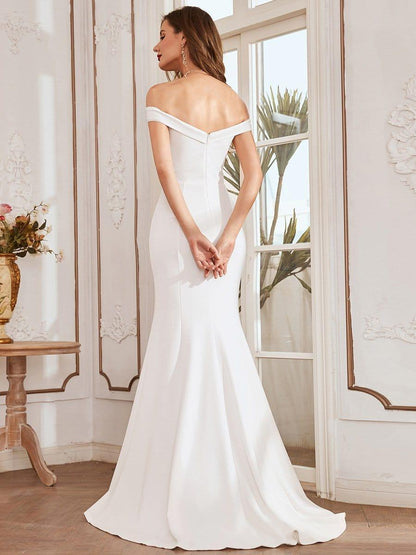 SEOULIS'S BRIDE|Off the Shoulder Mermaid Corset Eloping Dress for Wedding