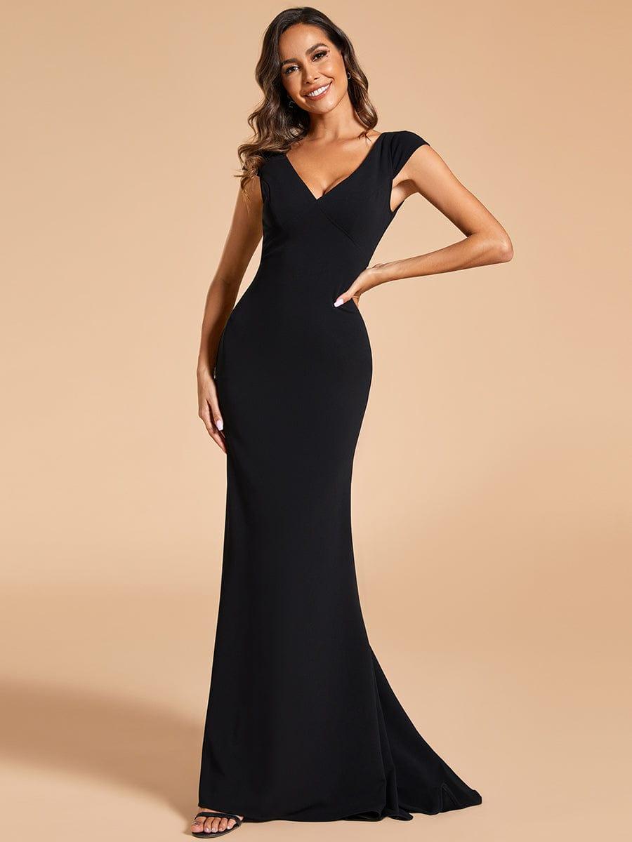 PATRISSE'S BRIDE|Cap Sleeve Deep V-Neck Backless Fishtail Wedding Dress