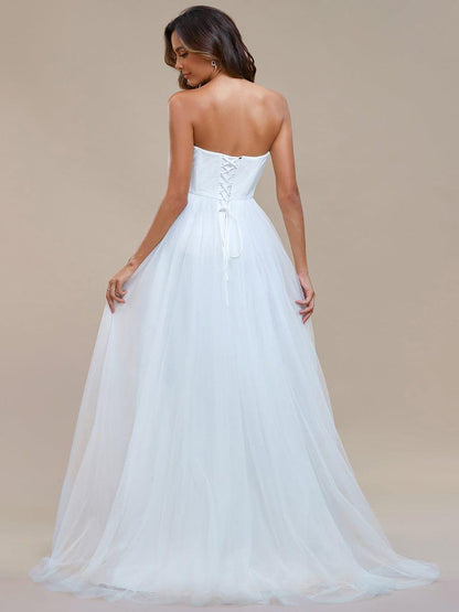 KYORA'S BRIDE|Romantic Back-laced Adjustable Strapless A-Line Tulle Wedding Dress