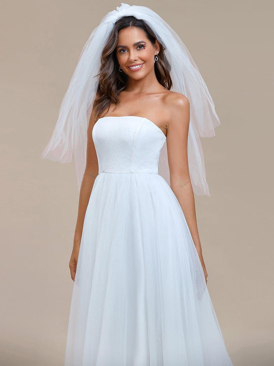 KYORA'S BRIDE|Romantic Back-laced Adjustable Strapless A-Line Tulle Wedding Dress