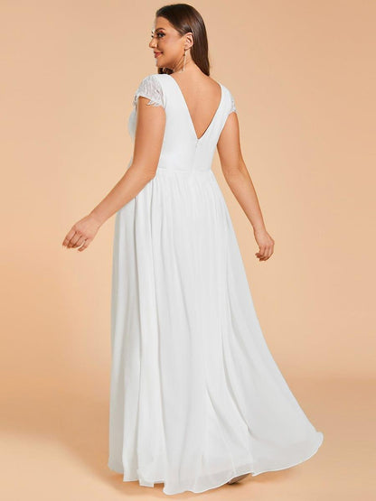 Plus Size Sleeveless V-Neck Chiffon Wedding Dresses