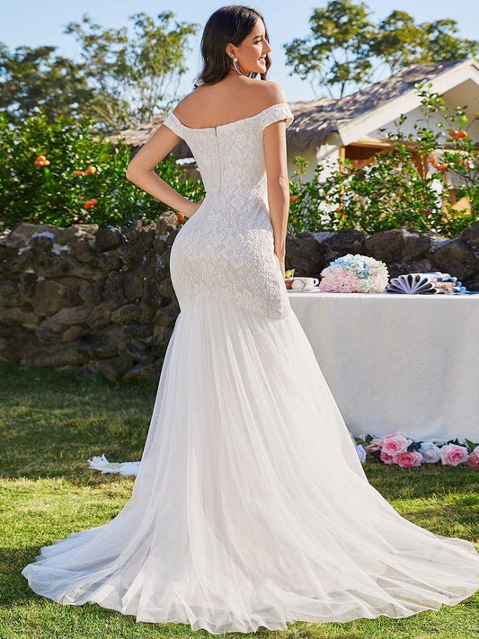 ANDARA'S BRIDE|Bodycon Lace Off Shoulder Mermaid Wedding Dress