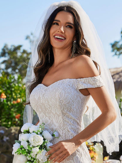ANDARA'S BRIDE|Bodycon Lace Off Shoulder Mermaid Wedding Dress