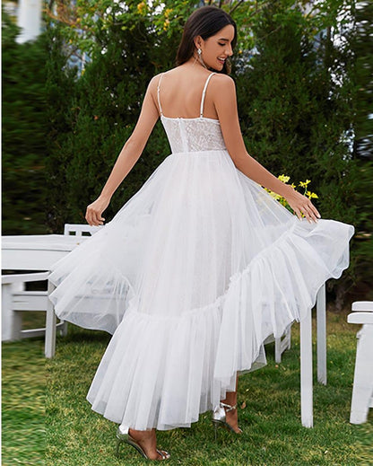 SAHARIA'S BRIDE|Tulle Corset Top Sweetheart High-Low Wedding Dress