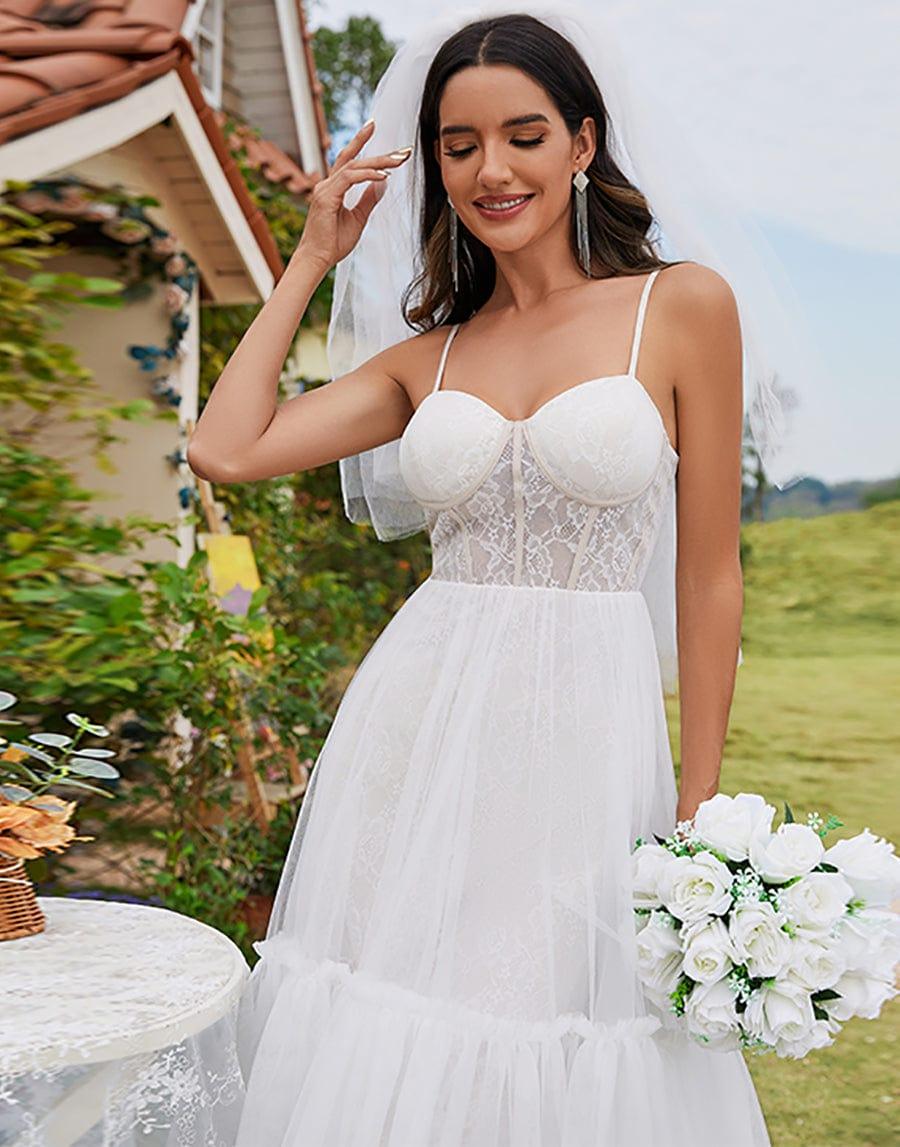 SAHARIA'S BRIDE|Tulle Corset Top Sweetheart High-Low Wedding Dress