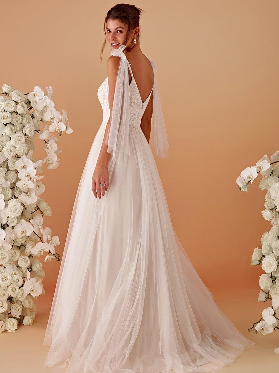 TAHIRA'S BRIDE|Romantic Lace and Tulle Tie-Shoulder Wedding Dress