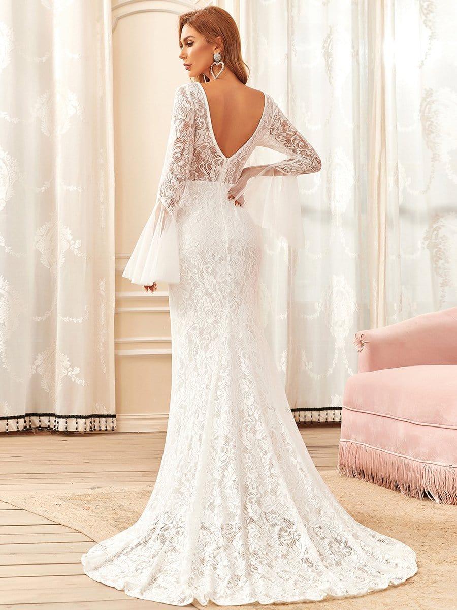 VALENZA'S BRIDE|Sweetheart Long Bell Sleeve Mermaid Wedding Dress