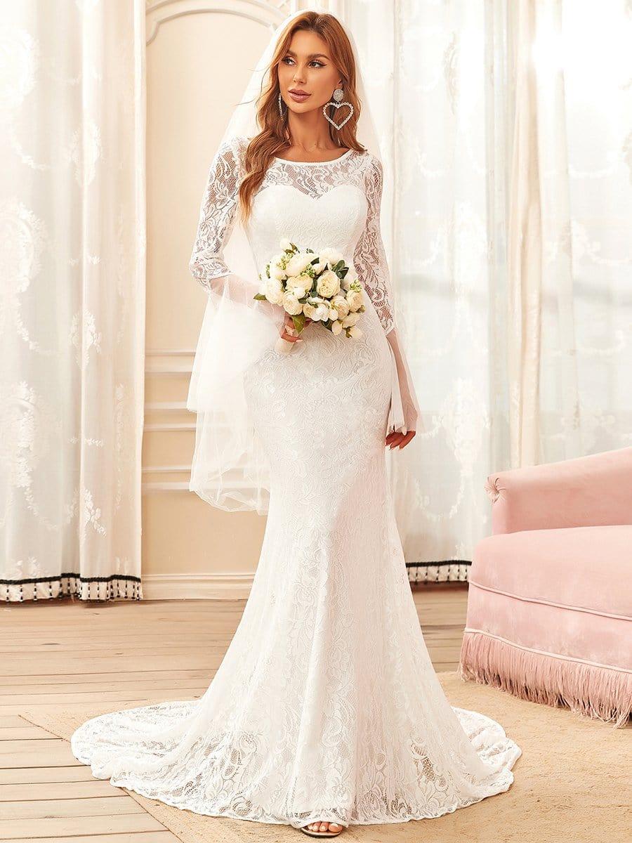 VALENZA'S BRIDE|Sweetheart Long Bell Sleeve Mermaid Wedding Dress