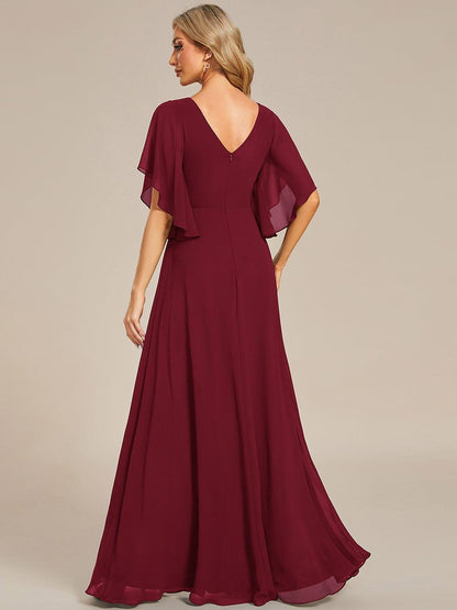 ever LORIE|Half Sleeves Top Applique Decoration Chiffon Mother of the Bride Dress