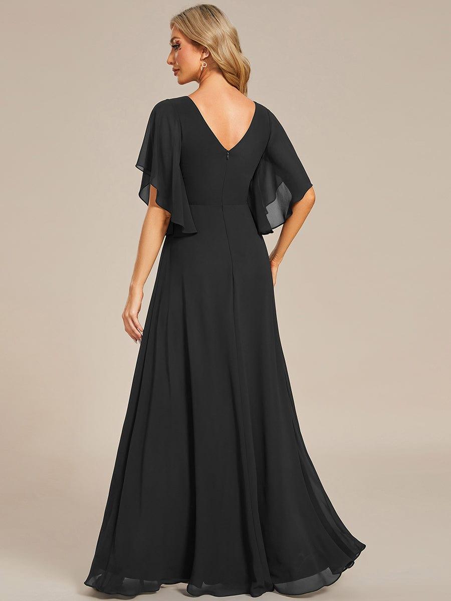 ever LORIE|Half Sleeves Top Applique Decoration Chiffon Mother of the Bride Dress