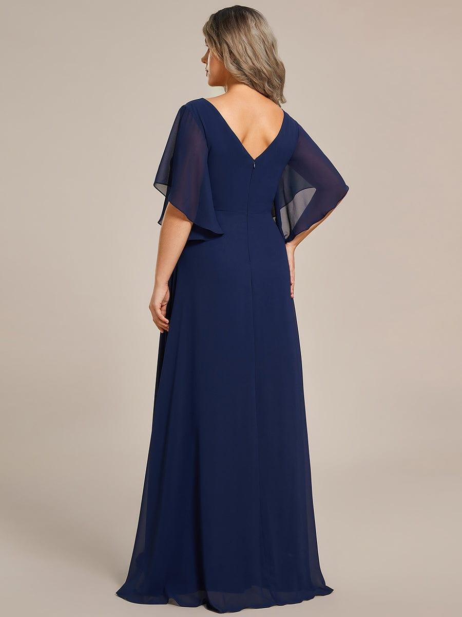 ever LORIE|Half Sleeves Top Applique Decoration Chiffon Mother of the Bride Dress