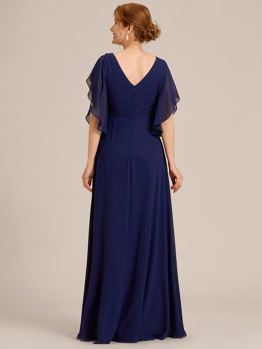 ever LORIE|Half Sleeves Top Applique Decoration Chiffon Mother of the Bride Dress