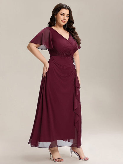 ever MARIEL|Side Split Chiffon Ruffle Sleeve Dress
