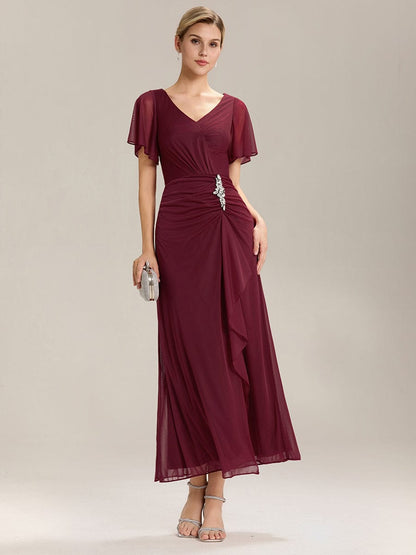 ever MARIEL|Side Split Chiffon Ruffle Sleeve Dress