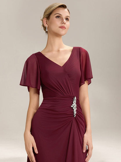 ever MARIEL|Side Split Chiffon Ruffle Sleeve Dress