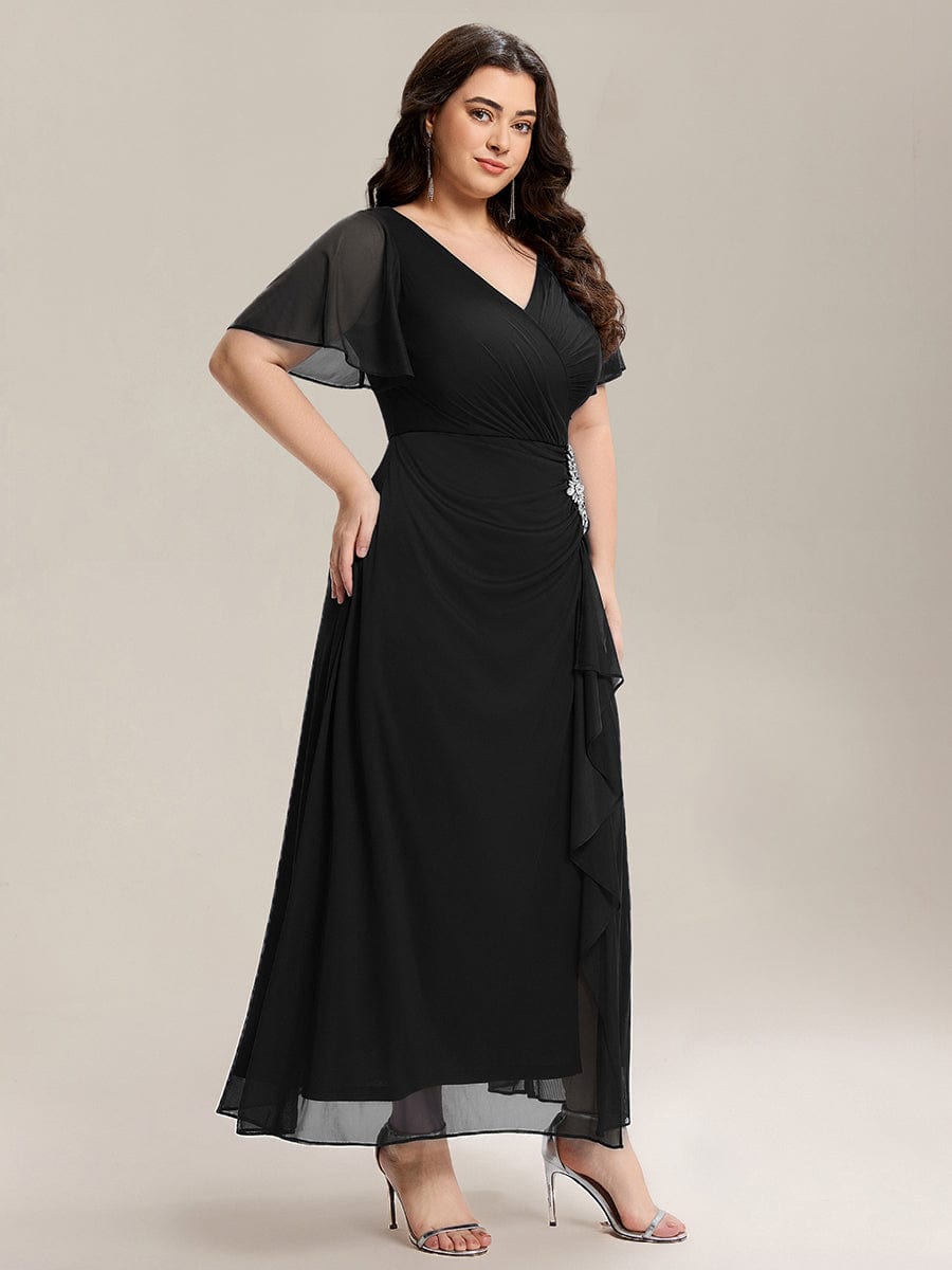 ever MARIEL|Side Split Chiffon Ruffle Sleeve Dress