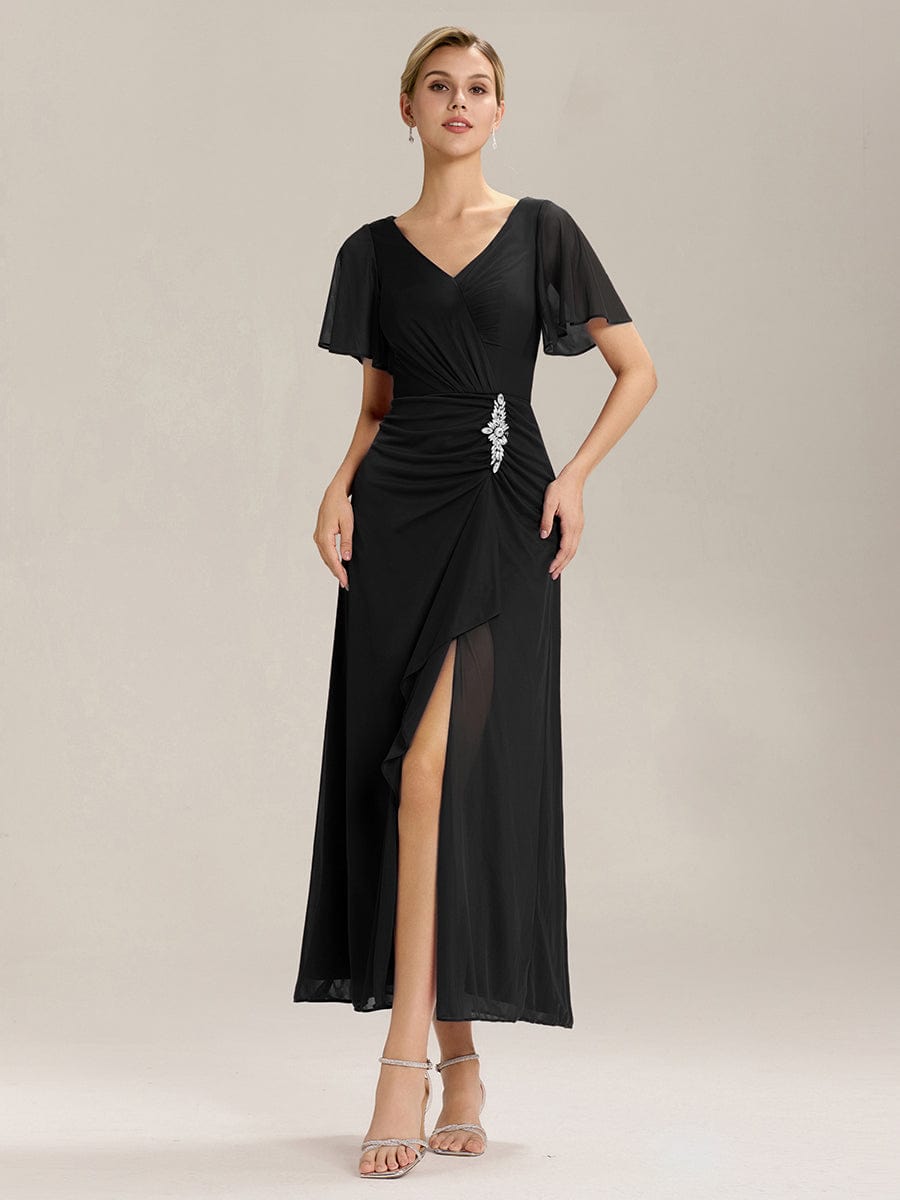 ever MARIEL|Side Split Chiffon Ruffle Sleeve Dress
