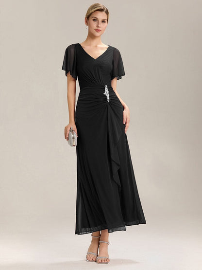 ever MARIEL|Side Split Chiffon Ruffle Sleeve Dress
