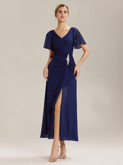 ever MARIEL|Side Split Chiffon Ruffle Sleeve Dress