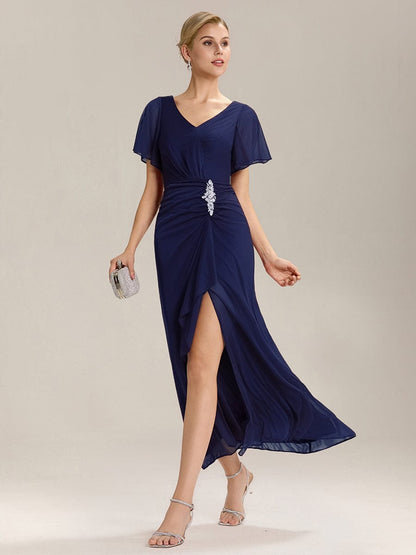 ever MARIEL|Side Split Chiffon Ruffle Sleeve Dress