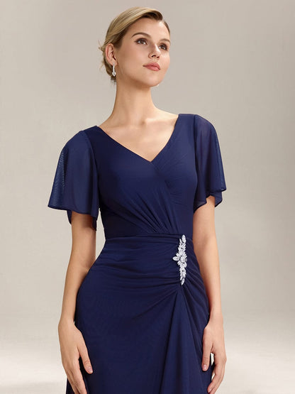 ever MARIEL|Side Split Chiffon Ruffle Sleeve Dress