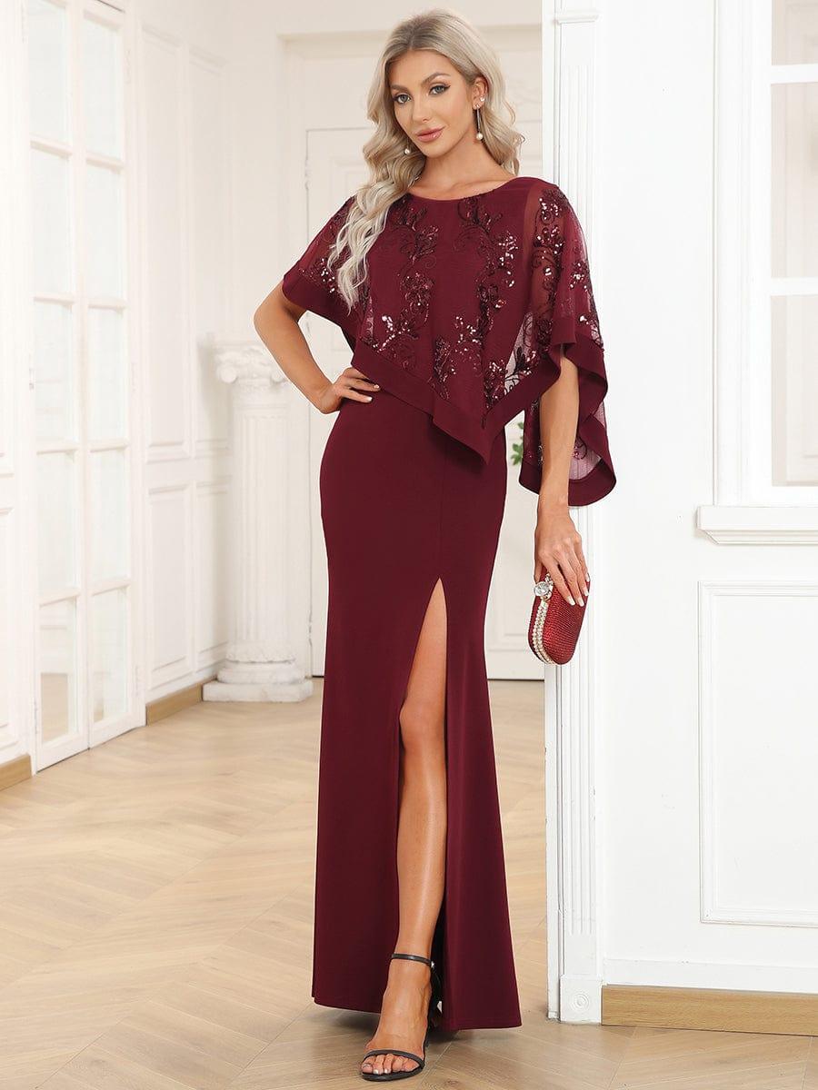 ever CELINE|Lace Sequin Shirt Bodycon Floor-Length Mother DressZola
