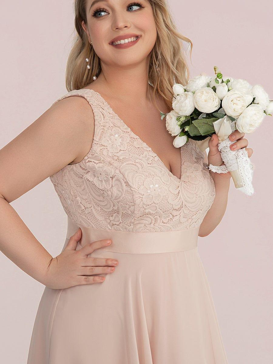 pretty COSTA|Plus Size Stunning V Neck Prom Lace Dress for Women