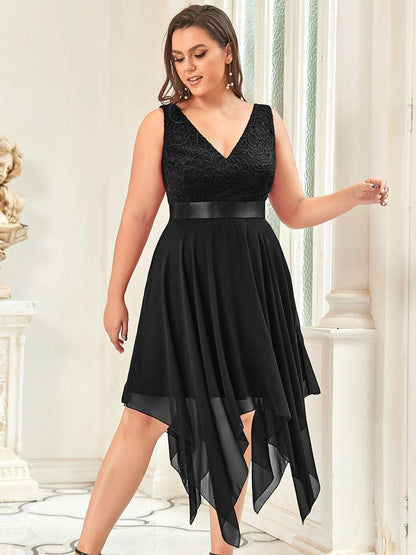 pretty COSTA|Plus Size Stunning V Neck Prom Lace Dress for Women