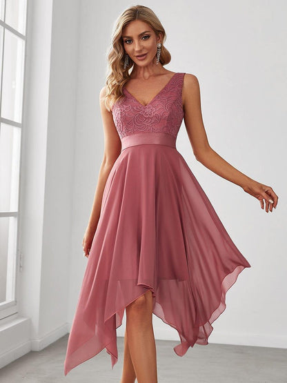 pretty COSTA|Stunning V Neck Prom Lace Dress for Women