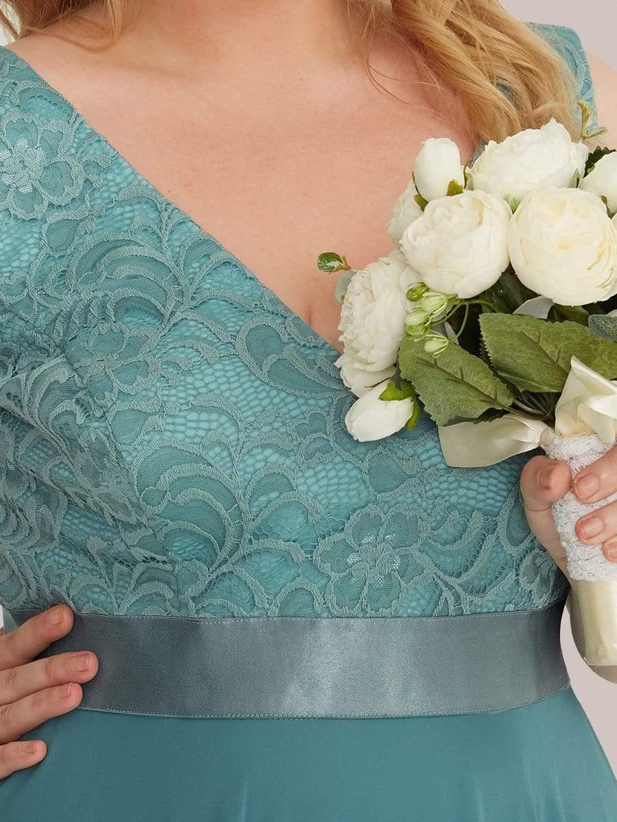 pretty COSTA|Plus Size Stunning V Neck Prom Lace Dress for Women