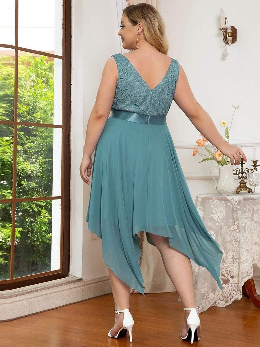 pretty COSTA|Plus Size Stunning V Neck Prom Lace Dress for Women