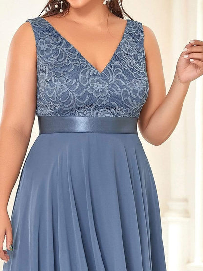 pretty COSTA|Plus Size Stunning V Neck Prom Lace Dress for Women