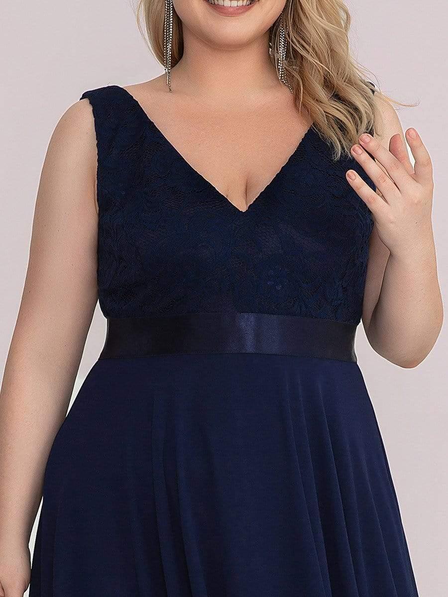 pretty COSTA|Plus Size Stunning V Neck Prom Lace Dress for Women