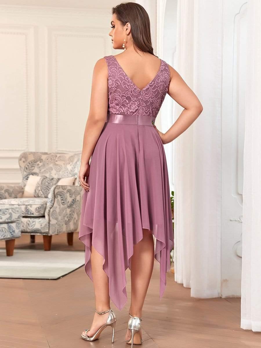 pretty COSTA|Plus Size Stunning V Neck Prom Lace Dress for Women