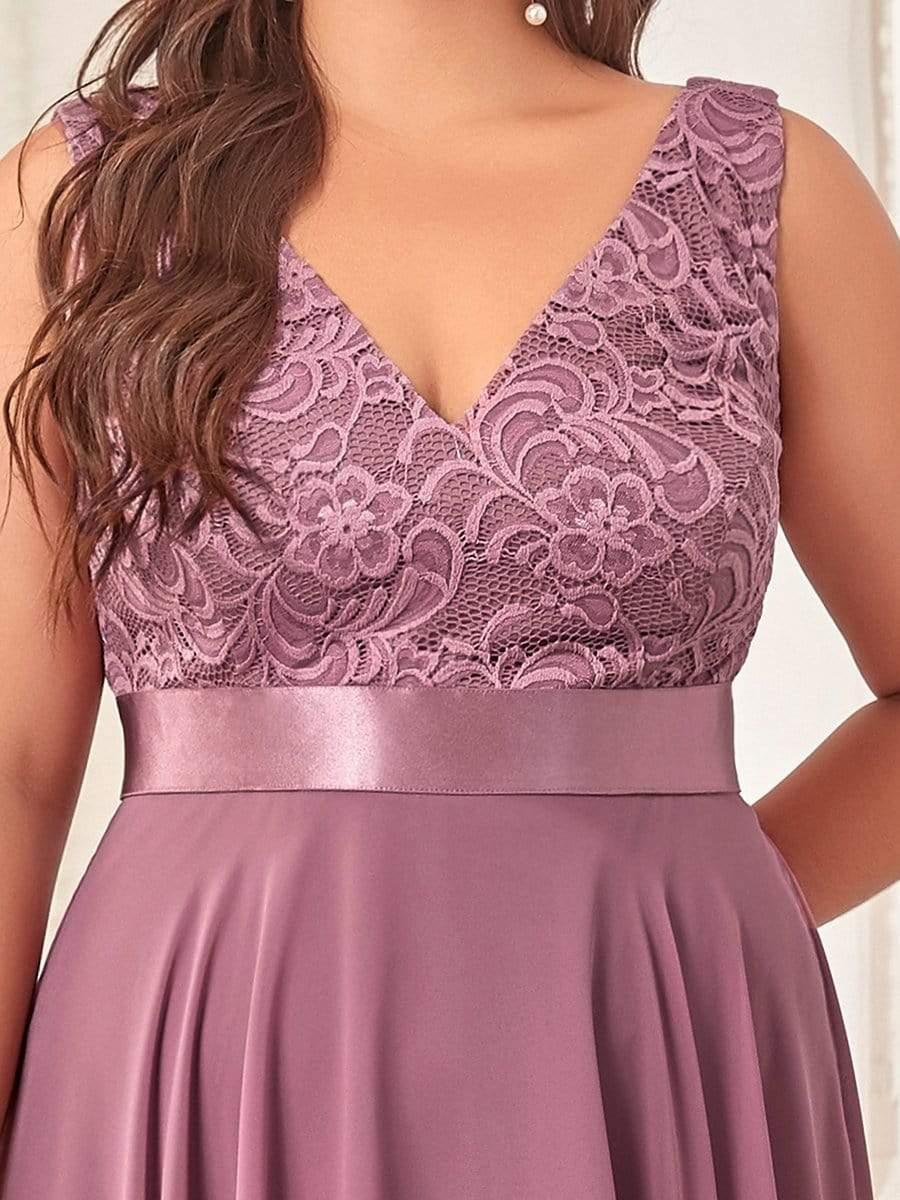 pretty COSTA|Plus Size Stunning V Neck Prom Lace Dress for Women