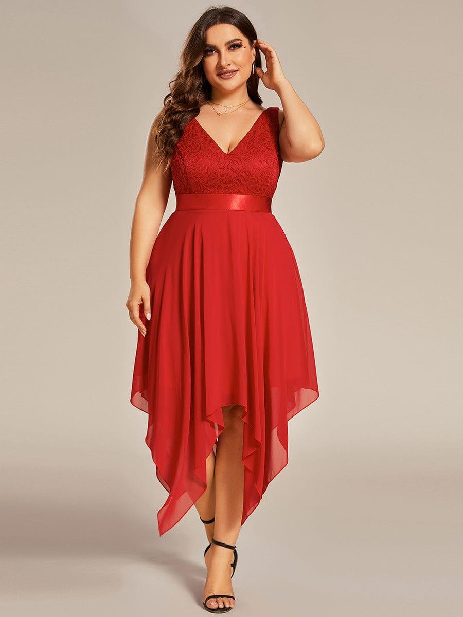 pretty COSTA|Plus Size Stunning V Neck Prom Lace Dress for Women