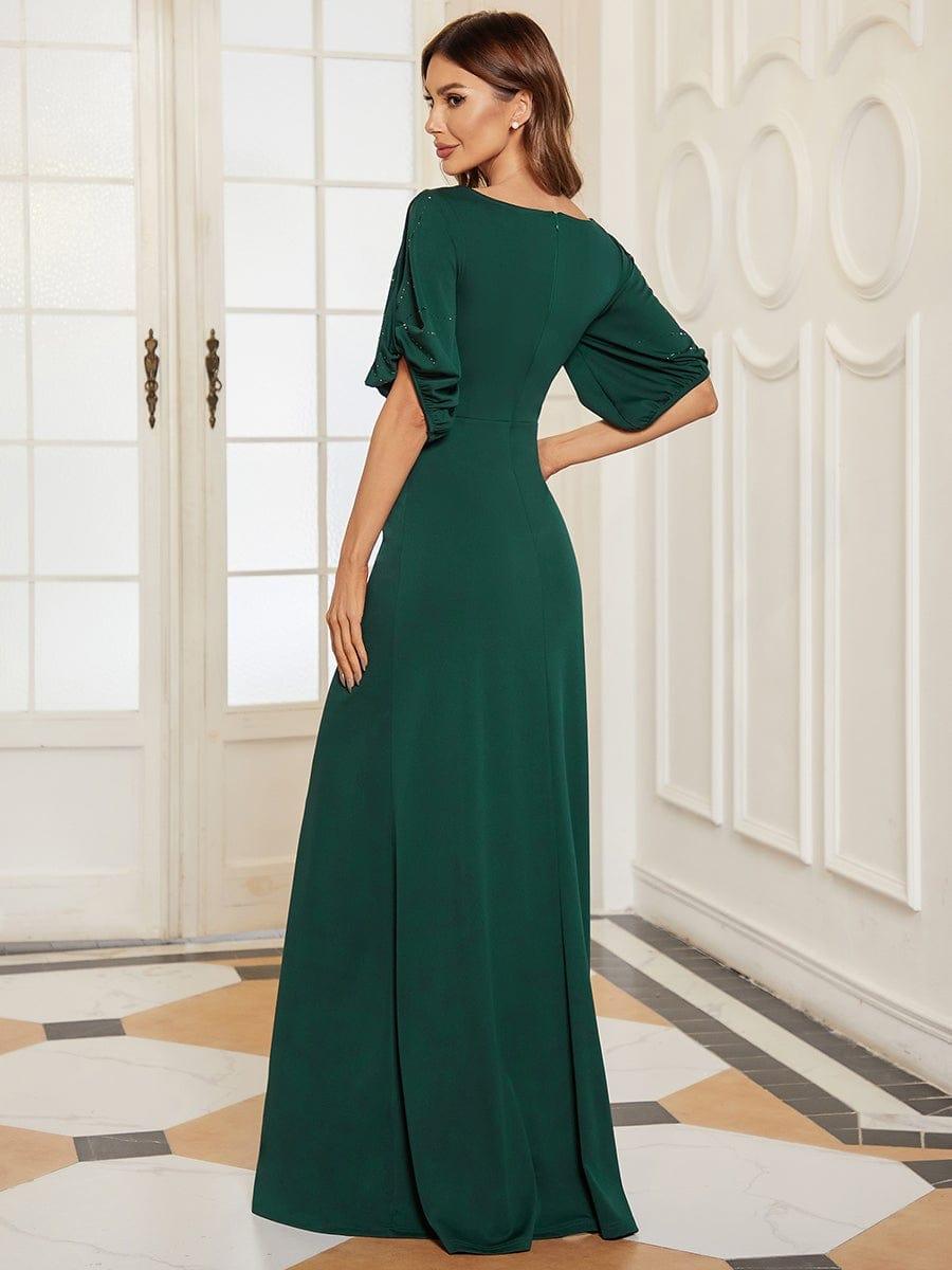 ever VICOTIRE|Trendy Round Neck Bodycon Wedding Guest Dress with Sleeves