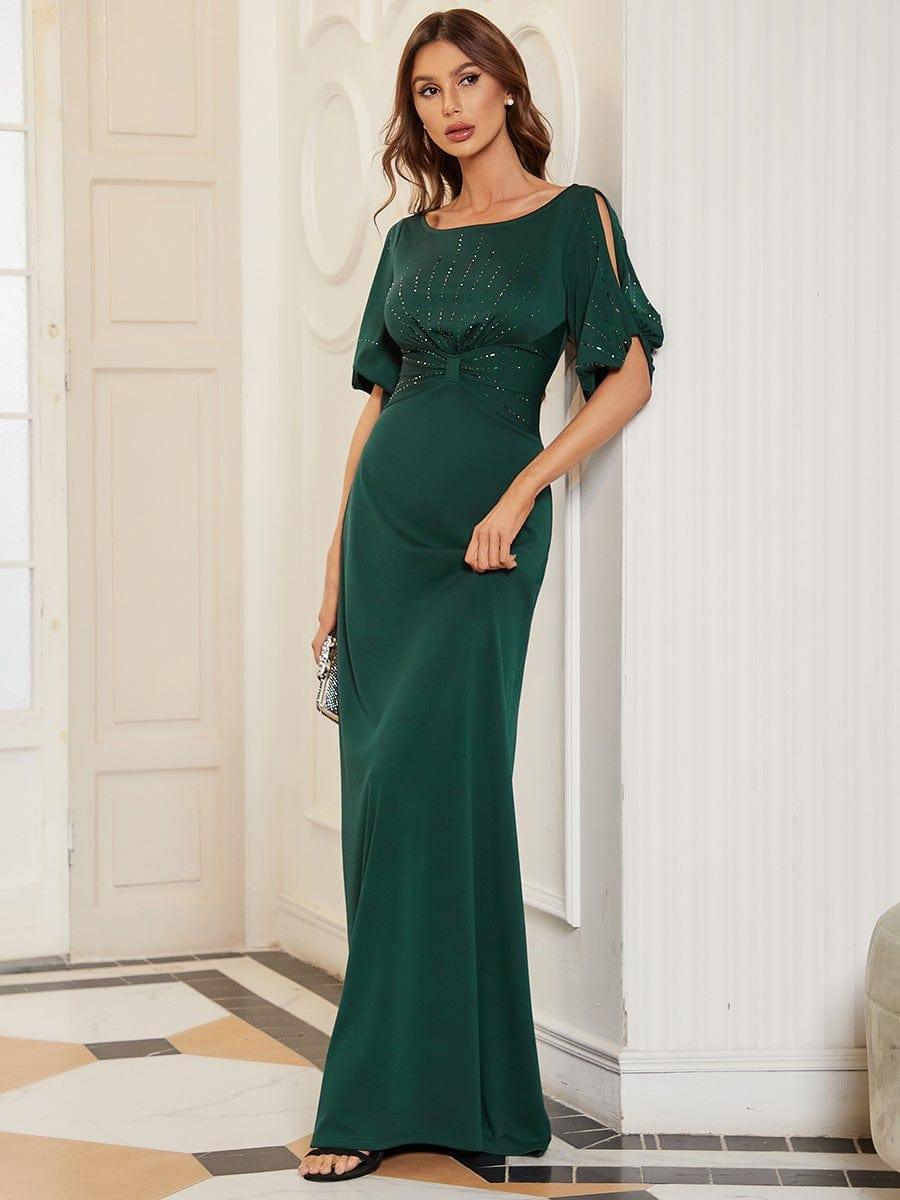 ever VICOTIRE|Trendy Round Neck Bodycon Wedding Guest Dress with Sleeves