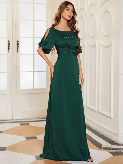 ever VICOTIRE|Round Neck Bodycon Half Sleeve Formal Dress