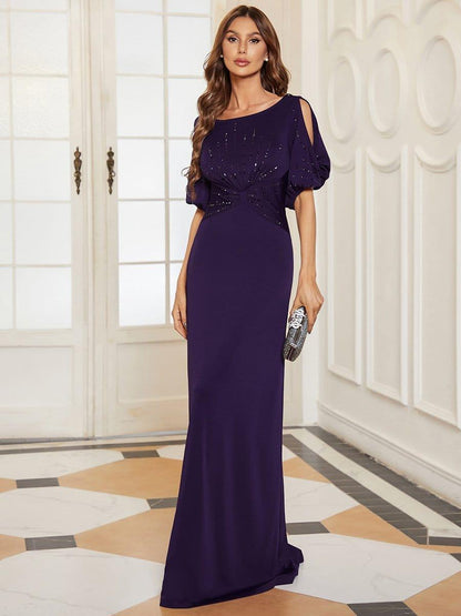 ever VICOTIRE|Round Neck Bodycon Half Sleeve Formal Dress