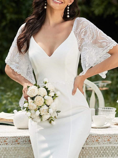 ever SLOANE|Sexy V Neck Maxi Bodycon Mother of the Bride Dress