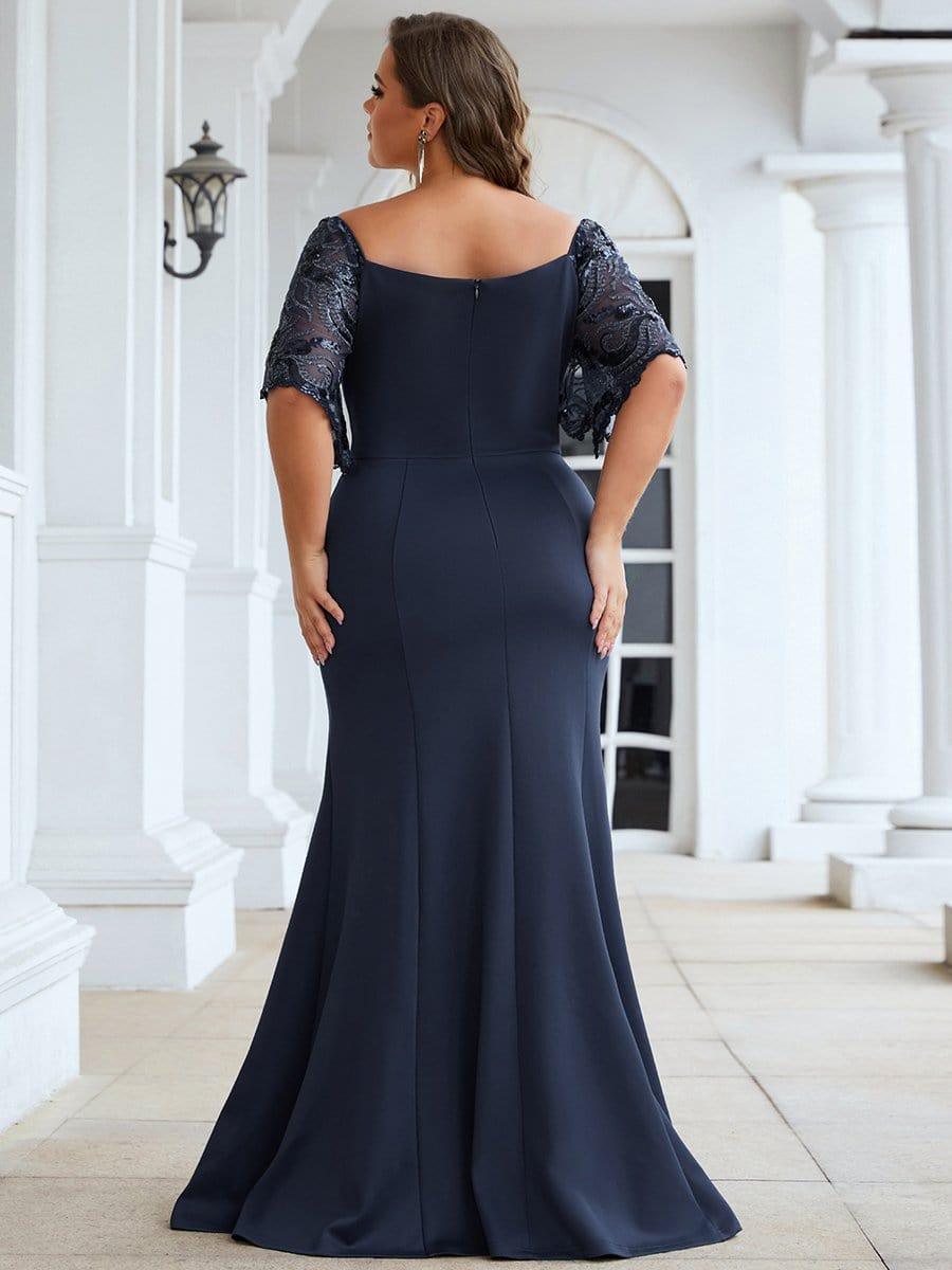 ever SLOANE|Sexy V Neck Maxi Bodycon Evening Dress with Flare Sleeves