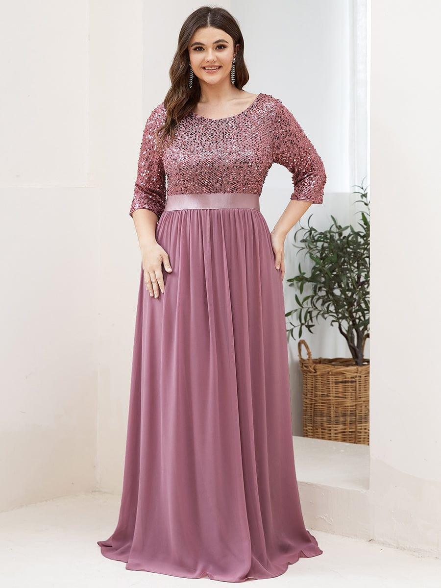 pretty FLORENCE|Plus Size Sequin 3/4 Sleeves Dresses