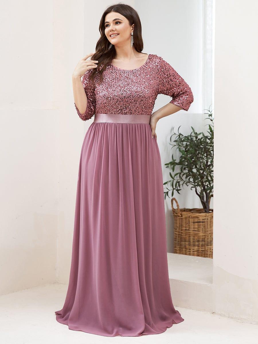 pretty FLORENCE|Plus Size Women's Long Chiffon & Sequin Evening Dresses for Mother of the Bride