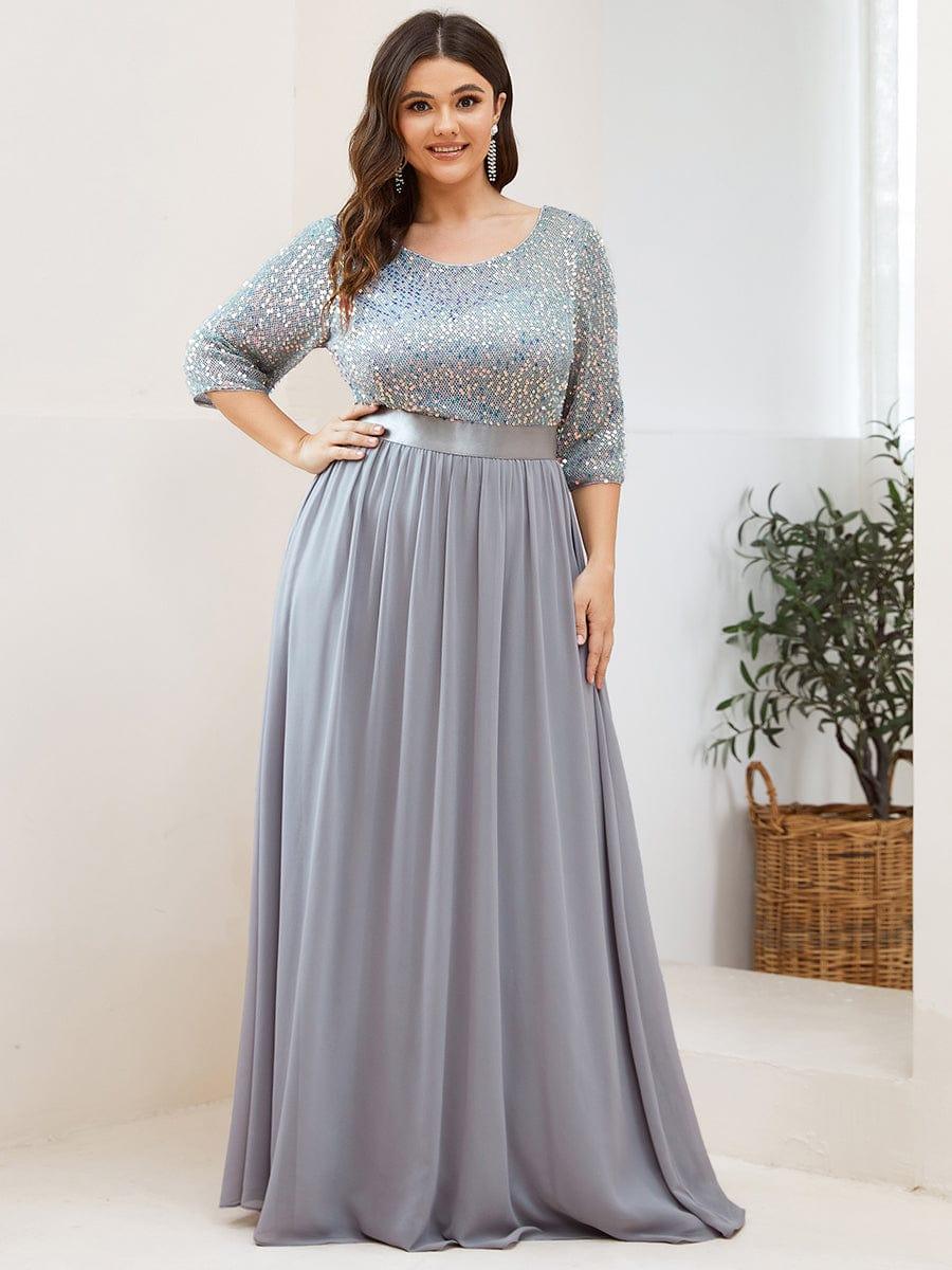pretty FLORENCE|Plus Size Sequin 3/4 Sleeves Dresses