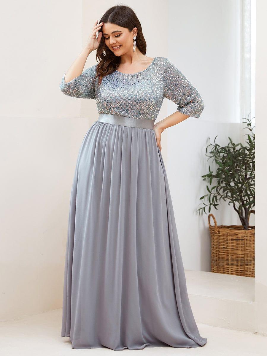 pretty FLORENCE|Plus Size Sequin 3/4 Sleeves Dresses