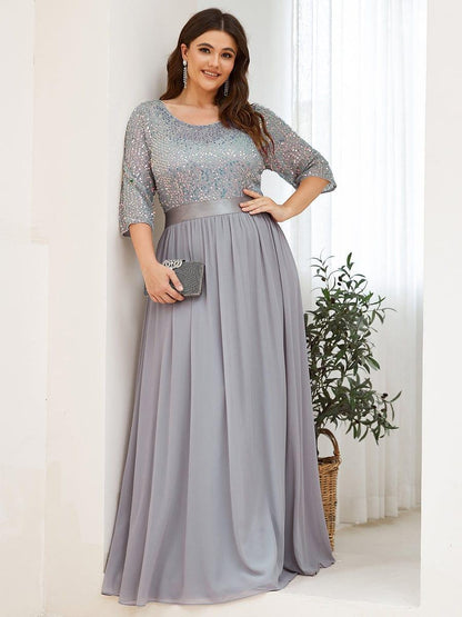 pretty FLORENCE|Plus Size Women's Long Chiffon & Sequin Evening Dresses for Mother of the Bride