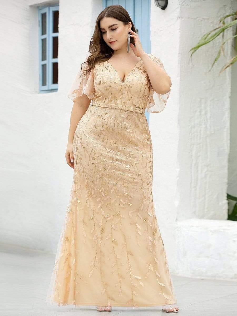 Plus Size Long Mermaid Formal Dresses for Weddings