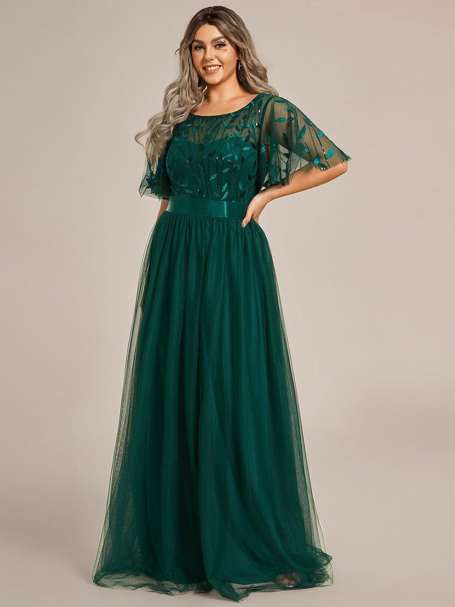 pretty SAPHIR|Plus Size Sequin Bodice Long Formal Evening Dresses